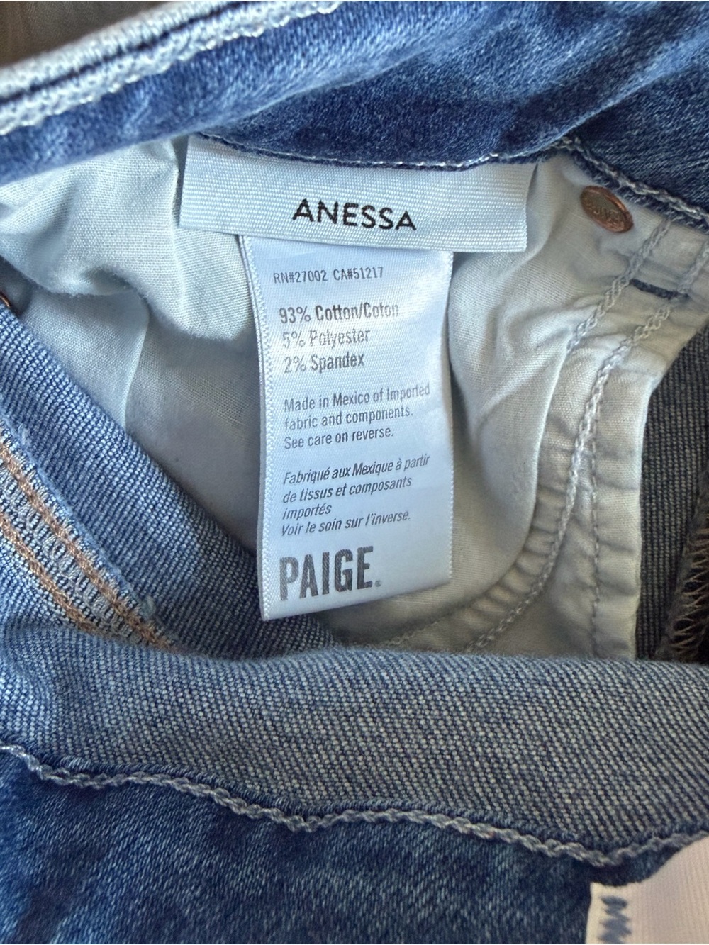 PAIGE Anessa Blue Wide-Leg Raw Hem Jeans - Picture 4 of 4